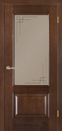 Двері Термінус модель 46 Caro Венге шоколад  зі склом 