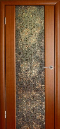 Межкомнатная дверь Глазго декор Коричневые буквы. шп. макори