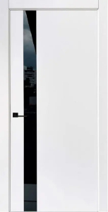 Межкомнатные двери Ultra-Black Glass крашенные белая эмаль