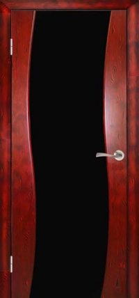 Міжкімнатні двері Кальдера ст. чорний триплекс, шп. червона фантазія