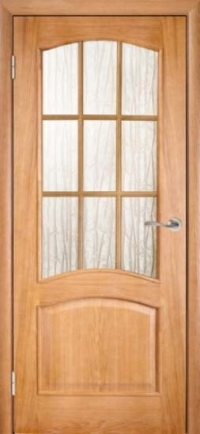 Двери  Капри, дуб светлый со стеклом