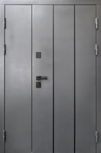 Полуторные двери "Милан" Металл-Мдф Графит  с терморозрывом