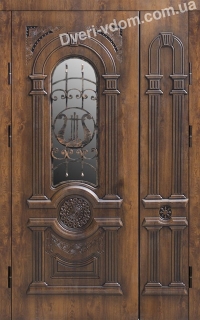 Полуторні двері з ковкою "Неаполь-3"
