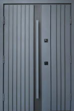 Полуторные двери Айрон Антрацит с Терморазрывом.