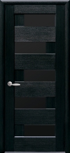 Межкомнатная дверь Пиана BLK (черное стекло)