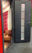 Элегант Метал-Мдф+стеклопакет Рал-7024 (графит)