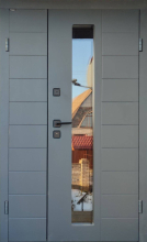 Полуторные двери лофт антрацит рал 7016 стеклопакет крашенные